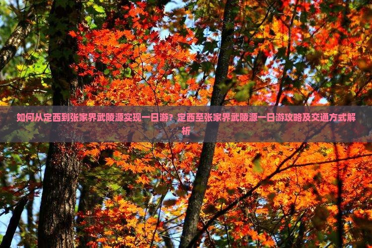 如何从定西到张家界武陵源实现一日游？定西至张家界武陵源一日游攻略及交通方式解析