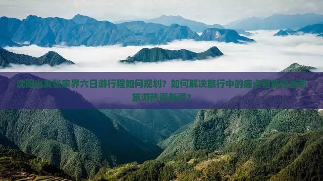 沈阳出发张家界六日游行程如何规划？如何解决旅行中的痛点和抓住当前旅游热词新词？