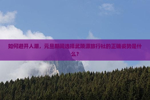 如何避开人潮，元旦期间选择武陵源旅行社的正确姿势是什么？