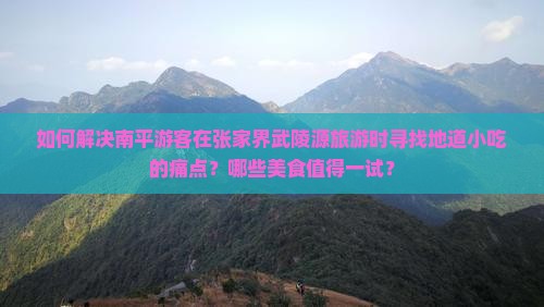 如何解决南平游客在张家界武陵源旅游时寻找地道小吃的痛点？哪些美食值得一试？