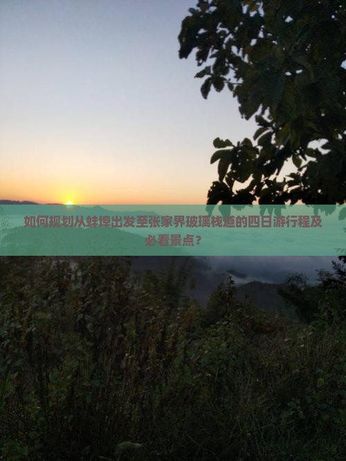 如何规划从蚌埠出发至张家界玻璃栈道的四日游行程及必看景点？