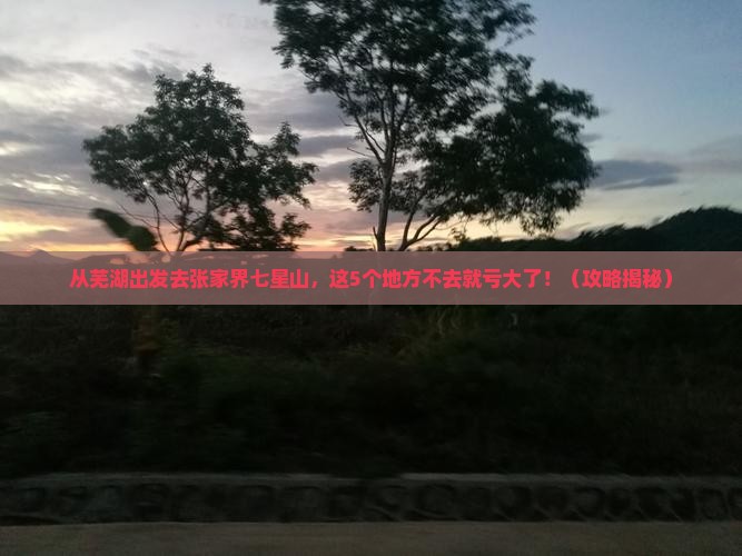 芜湖去张家界七星山必去地
