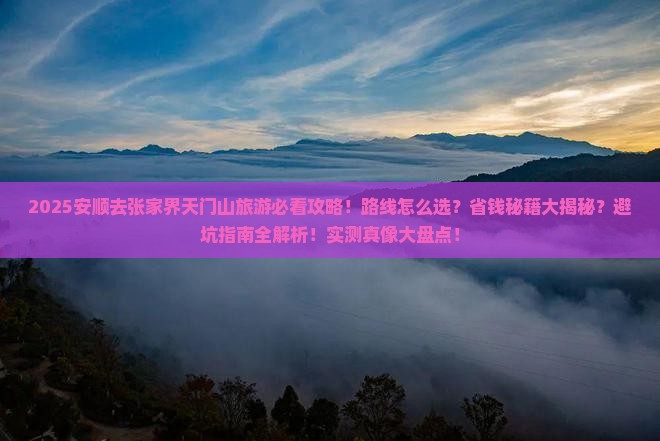 安顺去张家界天门山旅游