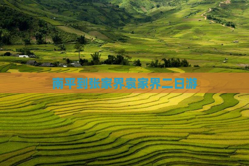 南平到张家界袁家界二日游