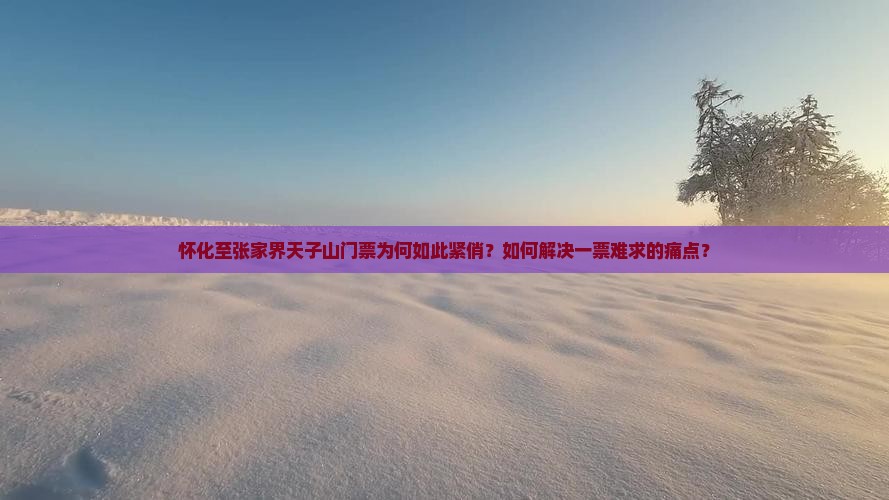 怀化至张家界天子山门票为何如此紧俏？如何解决一票难求的痛点？
