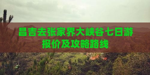 昌吉去张家界大峡谷七日游报价及攻略路线