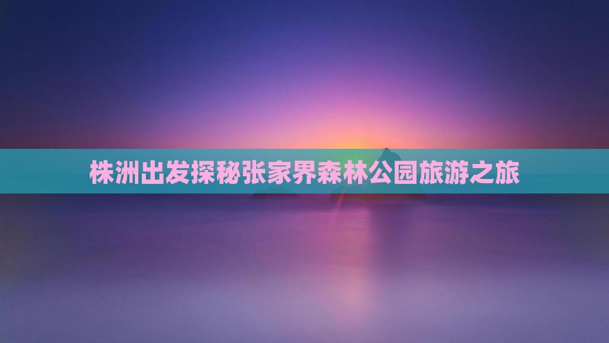 株洲出发探秘张家界森林公园旅游之旅