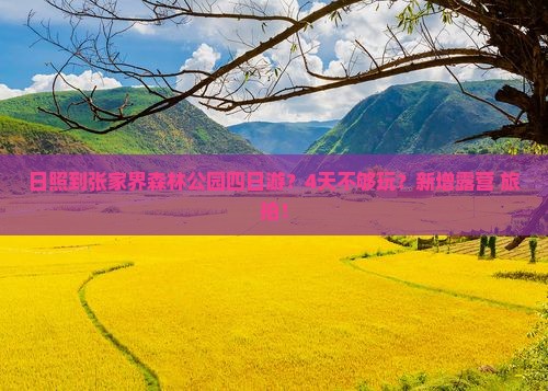 日照到张家界森林公园四日游？4天不够玩？新增露营+旅拍！