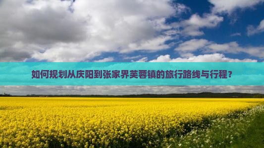 如何规划从庆阳到张家界芙蓉镇的旅行路线与行程？