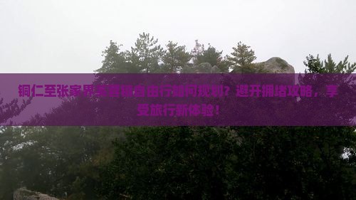 铜仁至张家界芙蓉镇自由行如何规划？避开拥堵攻略，享受旅行新体验！