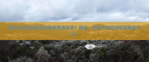 如何从海北出发到达张家界袁家界？路线、交通方式和游玩攻略是什么？