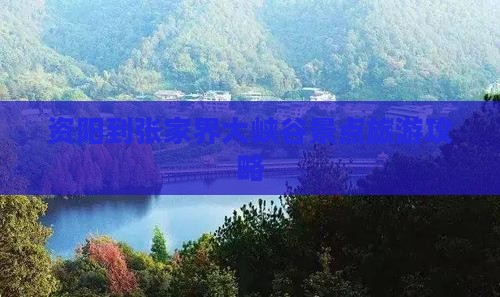 资阳到张家界大峡谷景点旅游攻略