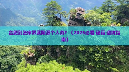 合肥到张家界武陵源个人游 合肥到张家界武陵源个人游