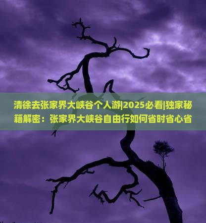 清徐去张家界大峡谷个人游