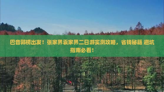 巴音郭楞到张家界袁家界二日游