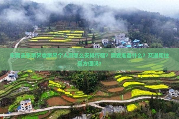 东莞去张家界袁家界个人游怎么安排行程？需要准备什么？交通和住宿方便吗？