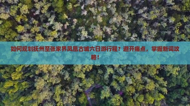 如何规划抚州至张家界凤凰古城六日游行程？避开痛点，掌握新词攻略！