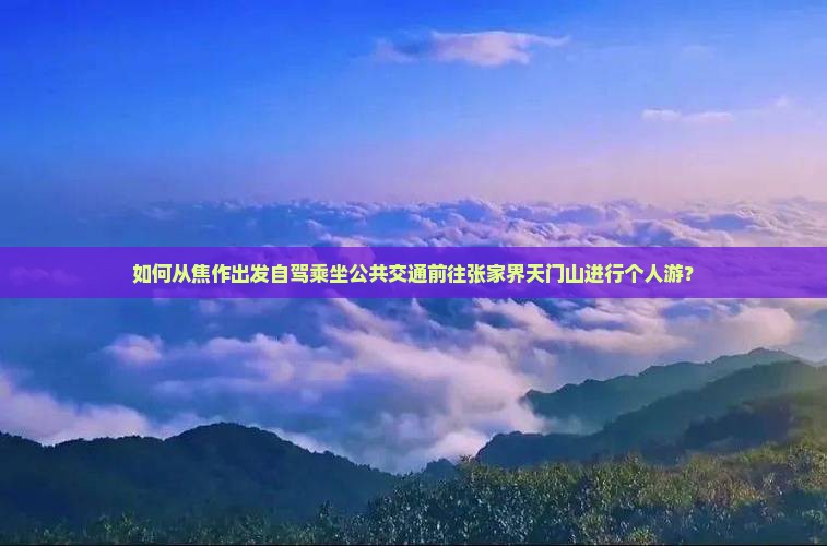 如何从焦作出发自驾乘坐公共交通前往张家界天门山进行个人游？