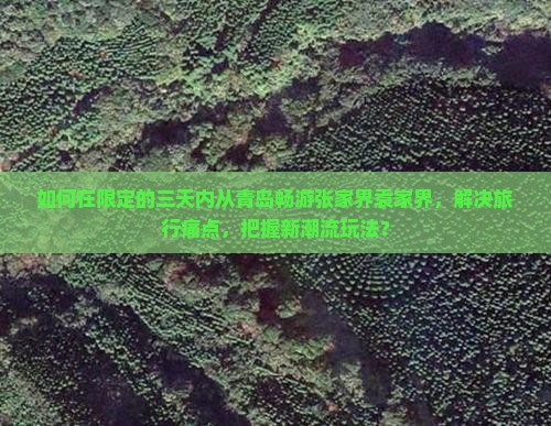 如何在限定的三天内从青岛畅游张家界袁家界，解决旅行痛点，把握新潮流玩法？