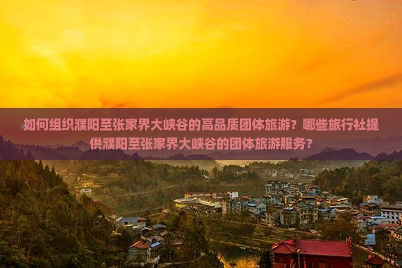 如何组织濮阳至张家界大峡谷的高品质团体旅游？哪些旅行社提供濮阳至张家界大峡谷的团体旅游服务？