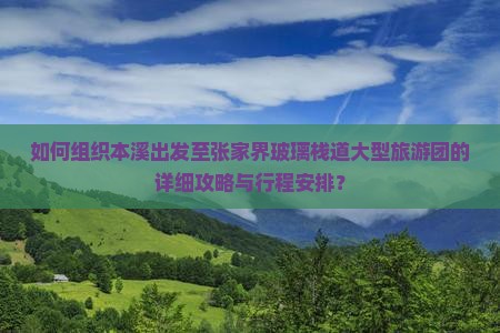 如何组织本溪出发至张家界玻璃栈道大型旅游团的详细攻略与行程安排？
