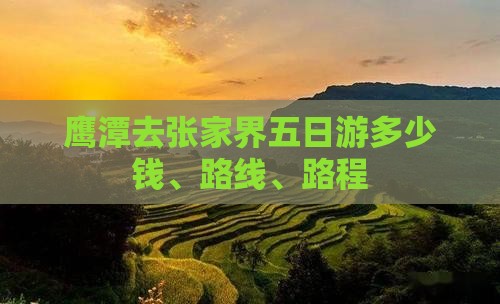 鹰潭去张家界五日游多少钱、路线、路程