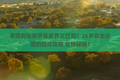 孝感到张家界袁家界三日游