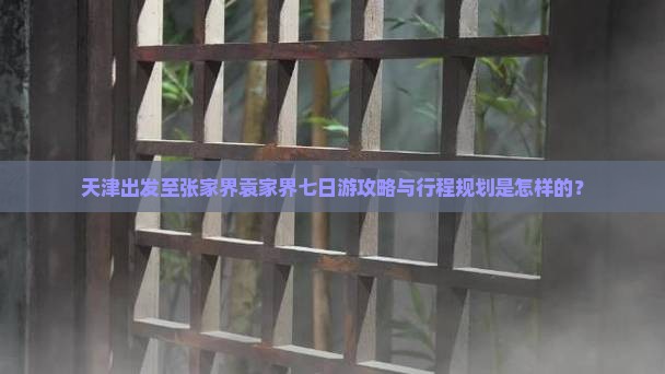 天津出发至张家界袁家界七日游攻略与行程规划是怎样的？