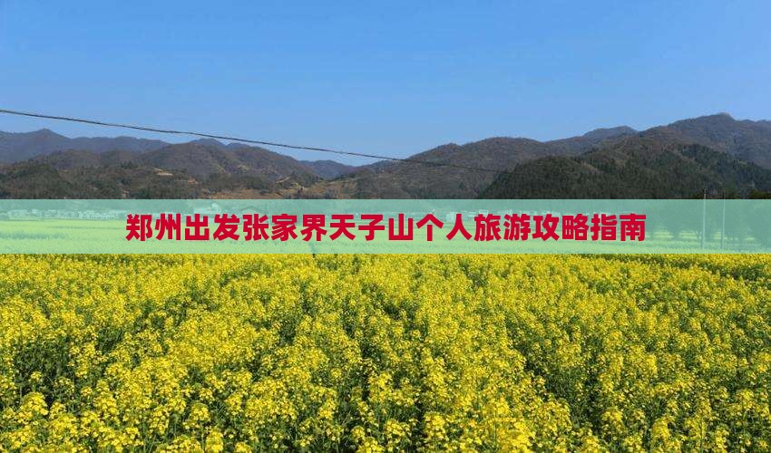 郑州出发张家界天子山个人旅游攻略指南