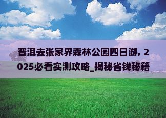 普洱去张家界森林公园四日游