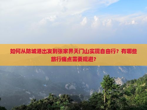 如何从防城港出发到张家界天门山实现自由行？有哪些旅行痛点需要规避？