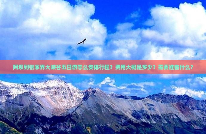 阿坝到张家界大峡谷五日游怎么安排行程？费用大概是多少？需要准备什么？