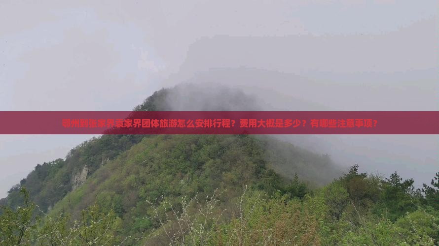 鄂州到张家界袁家界团体旅游怎么安排行程？费用大概是多少？有哪些注意事项？