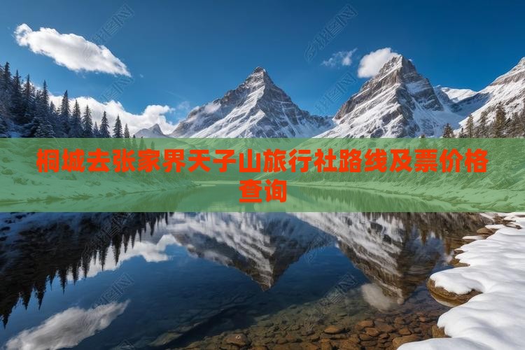桐城去张家界天子山旅行社路线及票价格查询