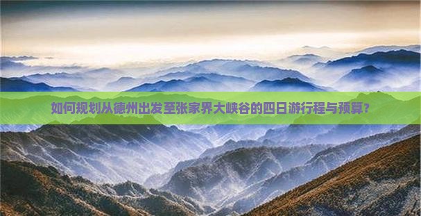 如何规划从德州出发至张家界大峡谷的四日游行程与预算？