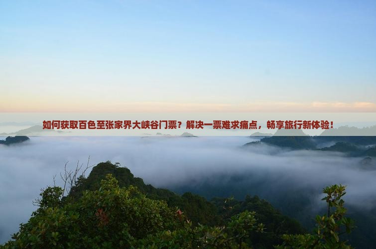 如何获取百色至张家界大峡谷门票？解决一票难求痛点，畅享旅行新体验！