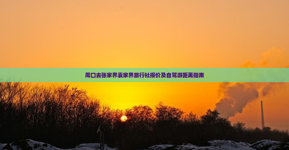周口去张家界袁家界旅行社报价及自驾游距离指南