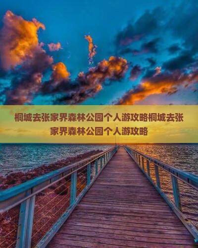 桐城去张家界森林公园个人游