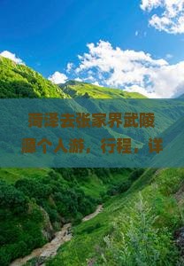 菏泽去张家界武陵源个人游