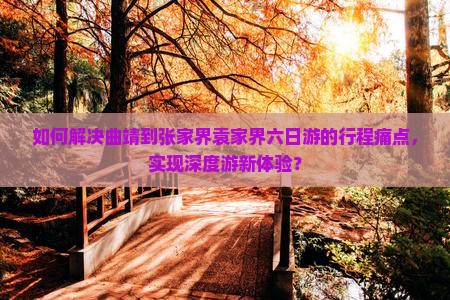 如何解决曲靖到张家界袁家界六日游的行程痛点，实现深度游新体验？