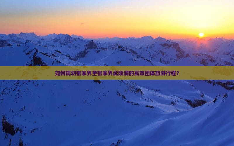 如何规划张家界至张家界武陵源的高效团体旅游行程？
