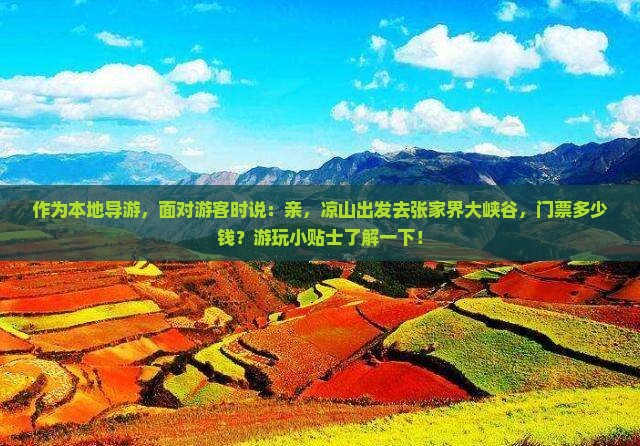 作为本地导游，面对游客时说：亲，凉山出发去张家界大峡谷，门票多少钱？游玩小贴士了解一下！