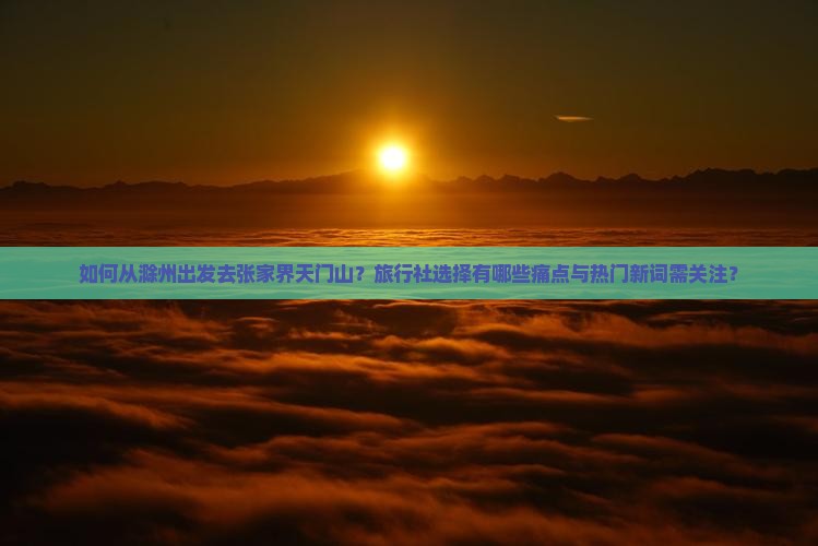 如何从滁州出发去张家界天门山？旅行社选择有哪些痛点与热门新词需关注？