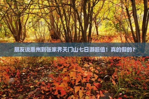 朋友说惠州到张家界天门山七日游超值！真的假的？