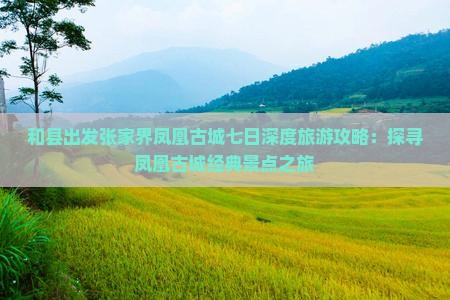 和县出发张家界凤凰古城七日深度旅游攻略：探寻凤凰古城经典景点之旅