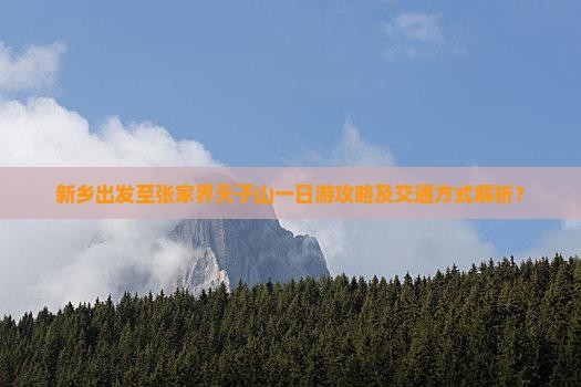 新乡出发至张家界天子山一日游攻略及交通方式解析? 新乡出发至张家界天子山一日游攻略及交通方式解析?