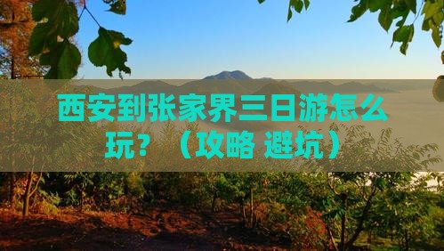 西安到张家界三日游