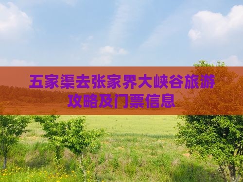 五家渠去张家界大峡谷门票