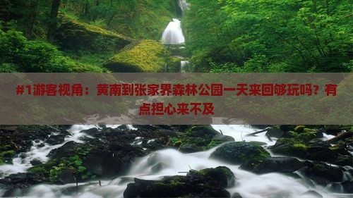 #1游客视角：黄南到张家界森林公园一天来回够玩吗？有点担心来不及