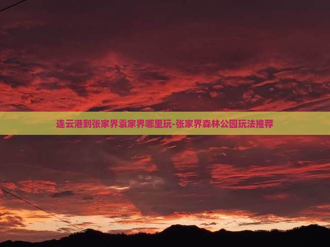 连云港到张家界袁家界哪里玩-张家界森林公园玩法推荐